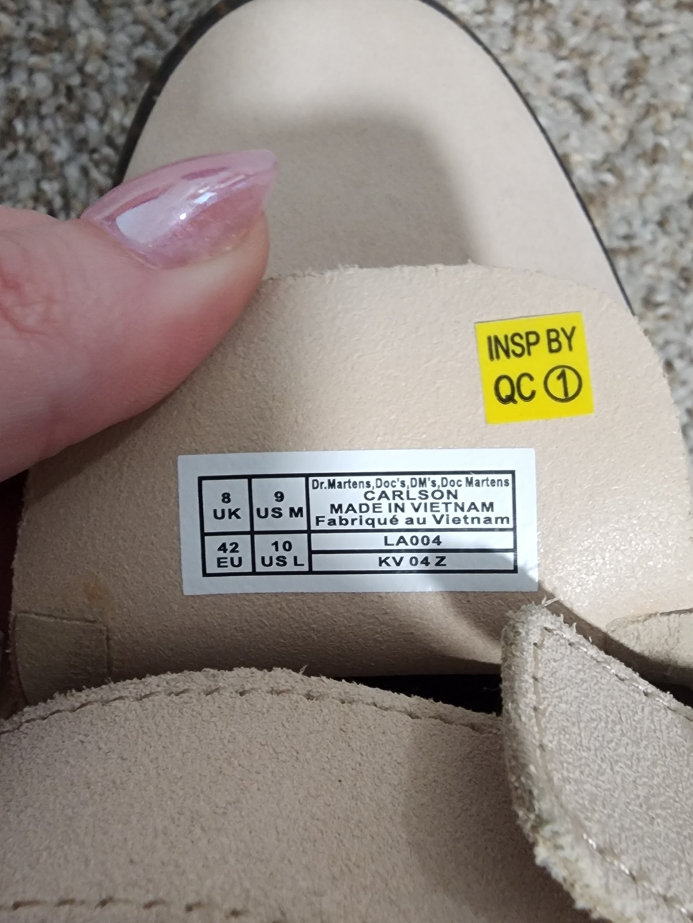 Dr. Martens Beige Suede Carlson Mule Clogs View 2
